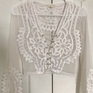 Sheer detailed crop top